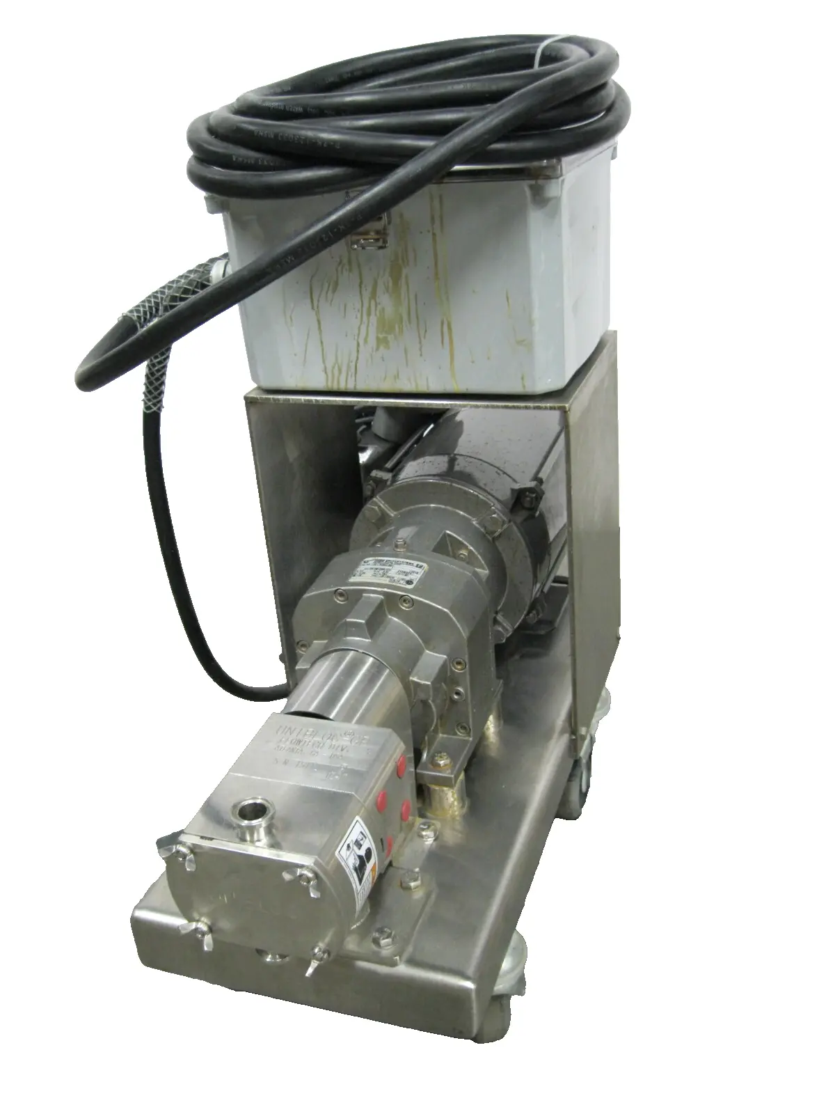 3/4" Unibloc-GP SS Rotary Gear Pump Nord Reducer Baldor 1.5 HP Motor w/ Cart P16