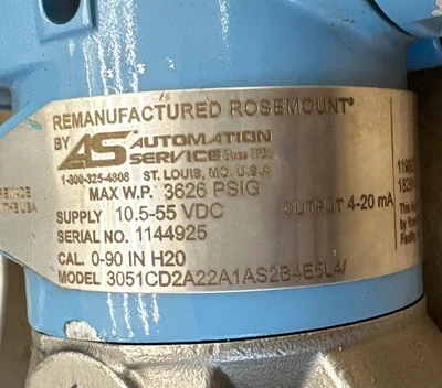 Used Rosemount 3051CD-2A22A1AS2B4E5L4 Test Equipment - Other Indiana US | J&J Industrial Supply #1252315