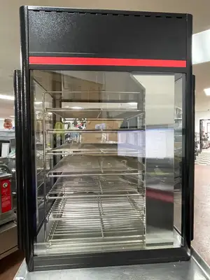 Used Hatco Used Hatco FSDT-2X Tall Two Door Warming Display Merchandiser w/ Rack - 120V Heated Cabinets & Displays Illinois US | Falcon Restaurant Supply #1375795