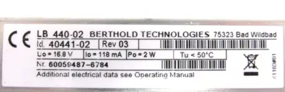 NEW BERTHOLD LB 440-02 DENSITY METER LB 440-M LB44002