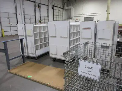 WHITE ROLLING WAREHOUSE CARTS