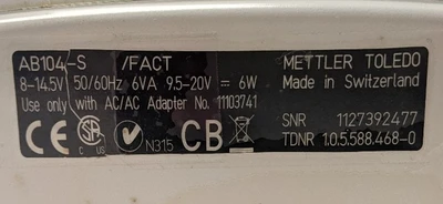 USED METTLER TOLEDO AB104-S/FACT