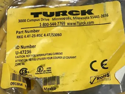 NEW TURCK ELEKTRONIK RKG 4.4T-25-RSC