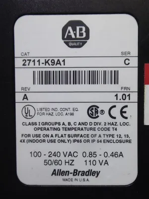 Allen Bradley 2711-K9A1 PanelView 900 Operator Interface Series C Rev. A Used