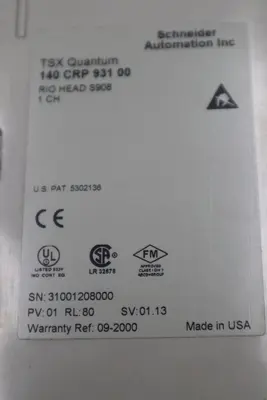 SCHNEIDER ELECTRIC 140-CRP-931-00/ 140CRP93100  PLC MODULE STOCK H1772