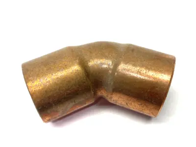 New | in-Stock NIBCO Copper 45° Elbow Fitting WROT Sweat 1" x 1" Plumbing Equipment Michigan US | Maverick Industrial Sales #1393339