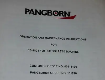 USED PANGBORN #ES-1821-109 ROTOBLAST
