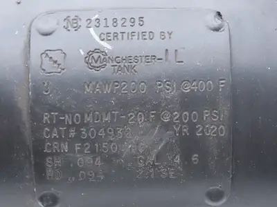 Manchester 304932 Pneumatic Air Receiver Tank 200PSI 4.6 Gallon 175PSI Safety