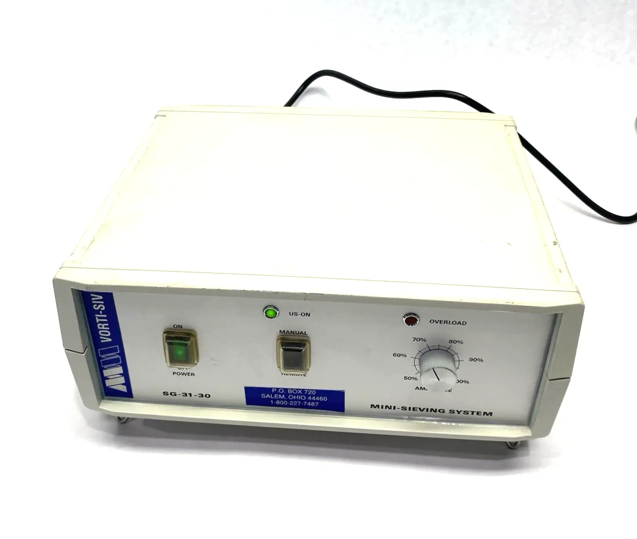 USED MM INDUSTRIES/ VORTI-SIV ULTRASONIC MINI-SIEVING SYSTEM CONTROLLER