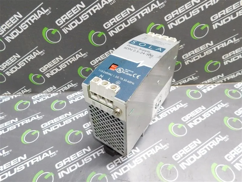Sola SDN2.5-24-100 Power Supply   24VDC/2.5A   115/230VAC 1.3/0.7A 50-60Hz Used
