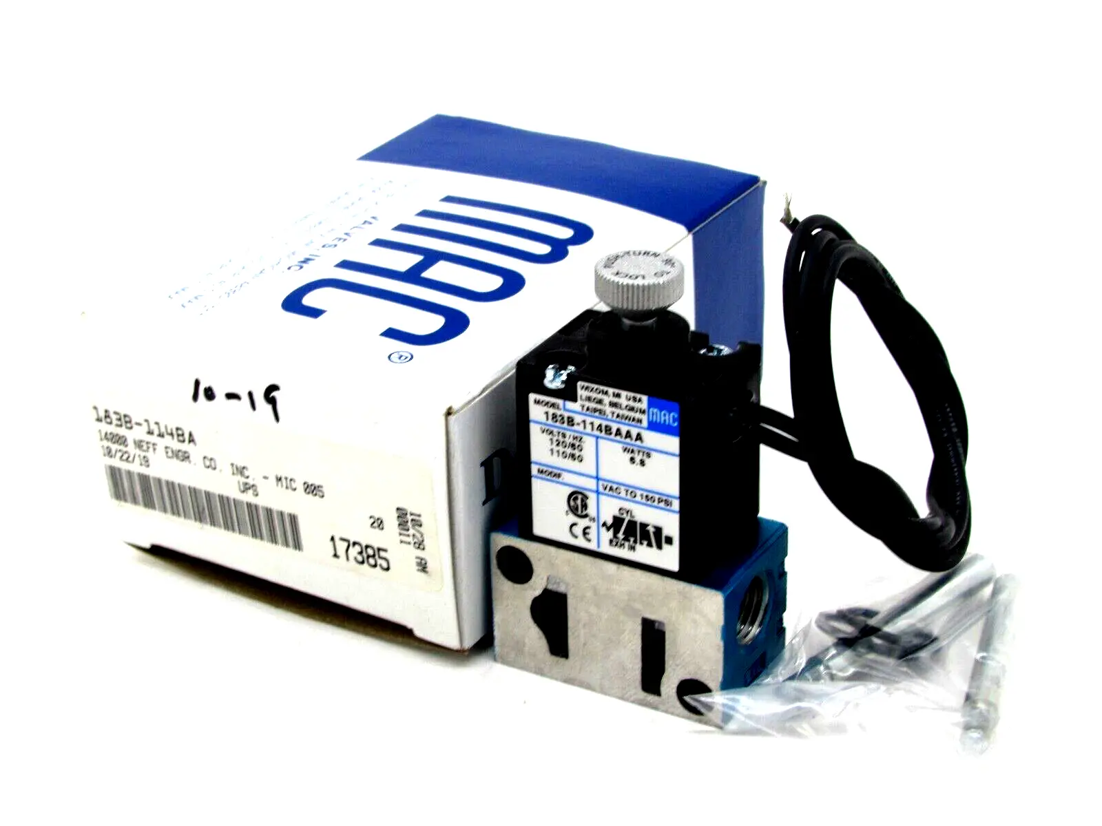 NEW MAC VALVES 183B-114BAAA SOLENOID VALVE 183B114BAAA