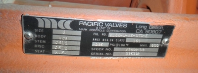 Pacific 8", Class 150, WCB, Gate Valve