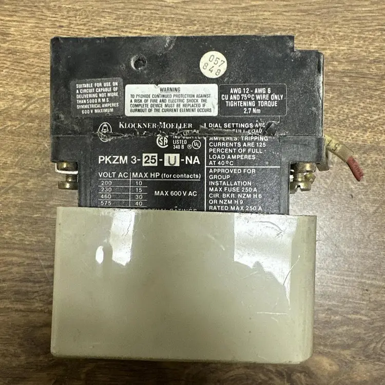 Used KLOCKNER-MOELLER PKZM 3-25-U-NA Motors (misc) | Surplus Asset Holdings #1205092