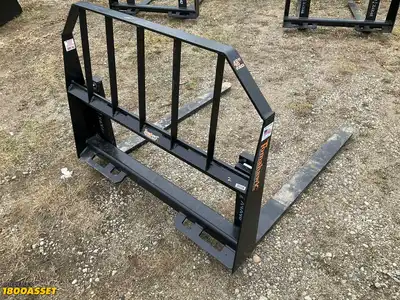 New Tomahawk 48” skid steer fork attachment, 48”L x 4”W forks, 2800lb capacity, skid steer quick...