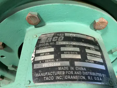 Used 2019 TACO INC TS080614DM0DA3B2M000000 Pumps Ohio US | HGR 24 #1764684