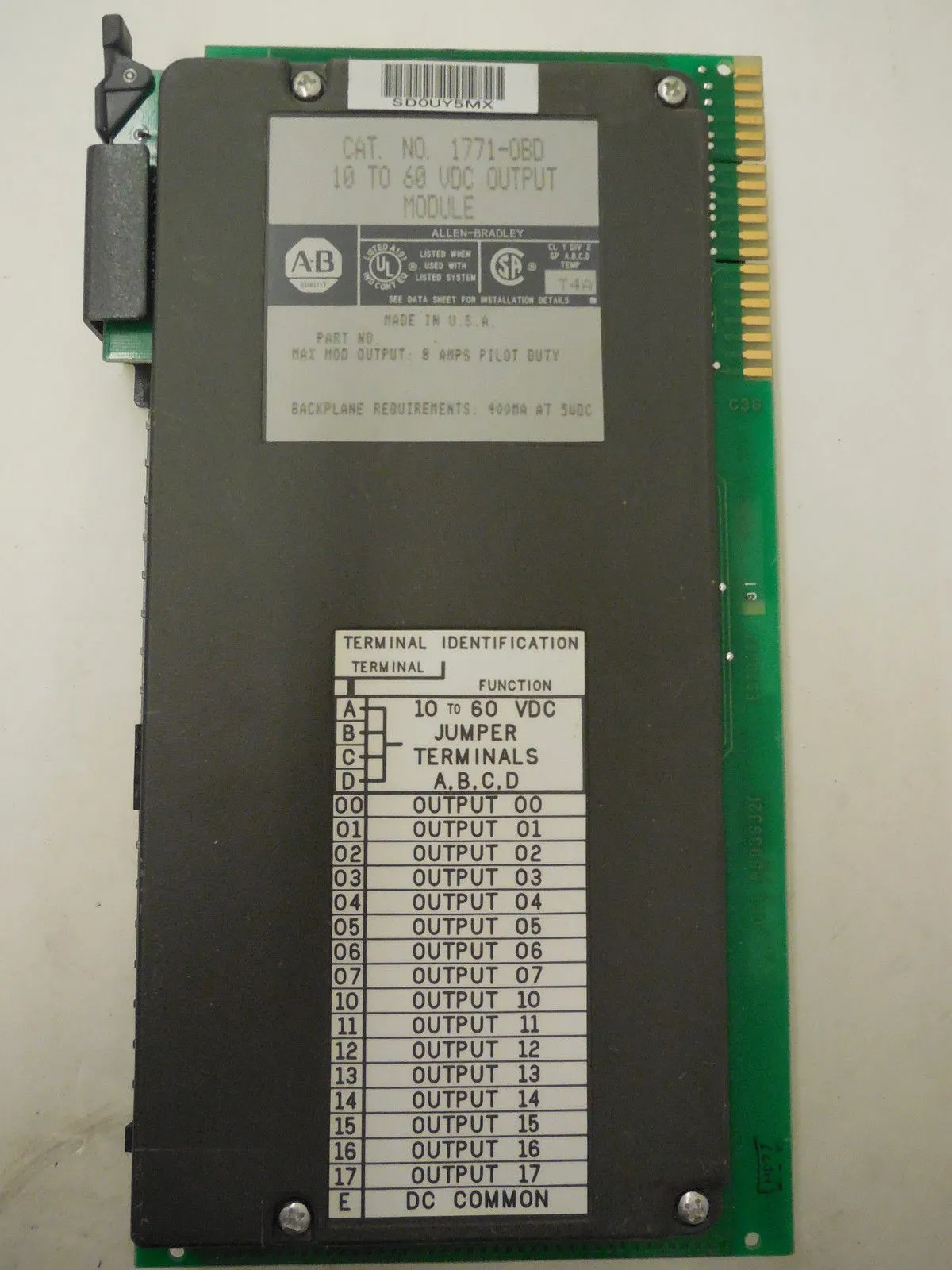ALLEN BRADLEY 1771-OBD OUTPUT MODULE 1771OBD