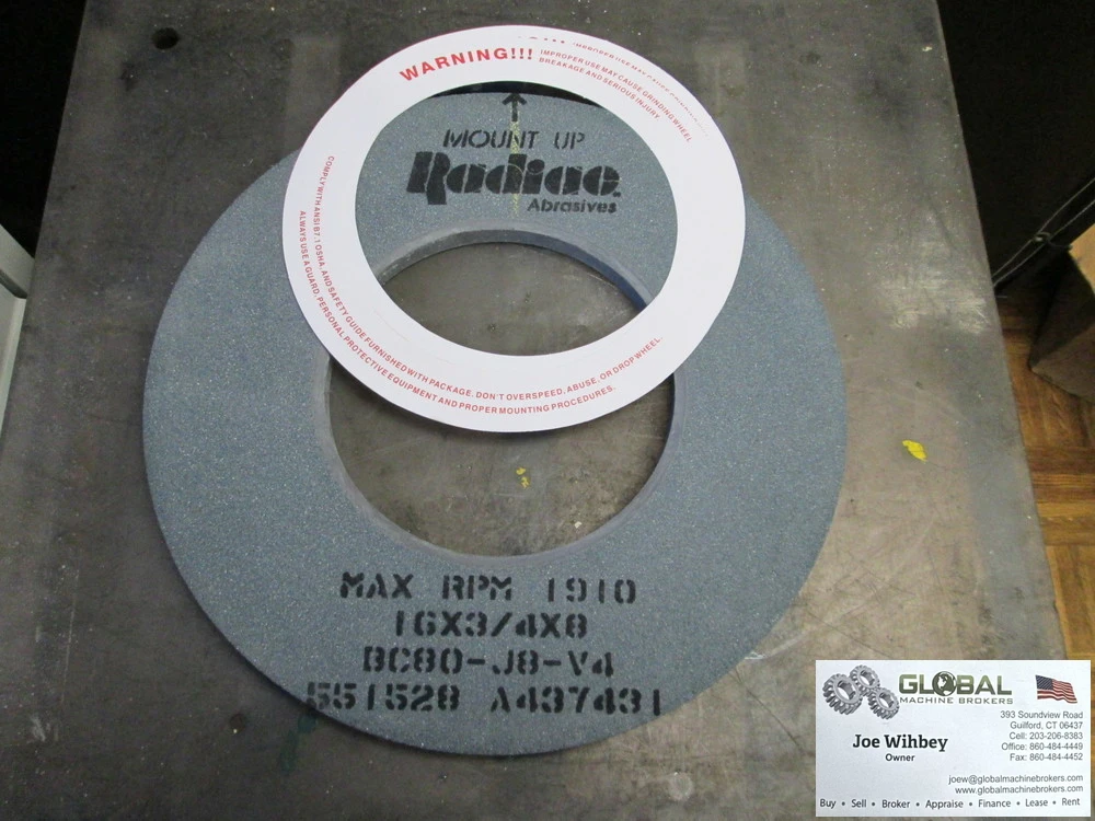 Radiac Abrasives 16" x 3/4" x 8" Abrasive Wheel BC80-J8-V4