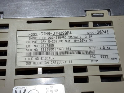 IDM CONTROLS CIMR-V7AU20P4 3 PHASE INVERTER DRIVE