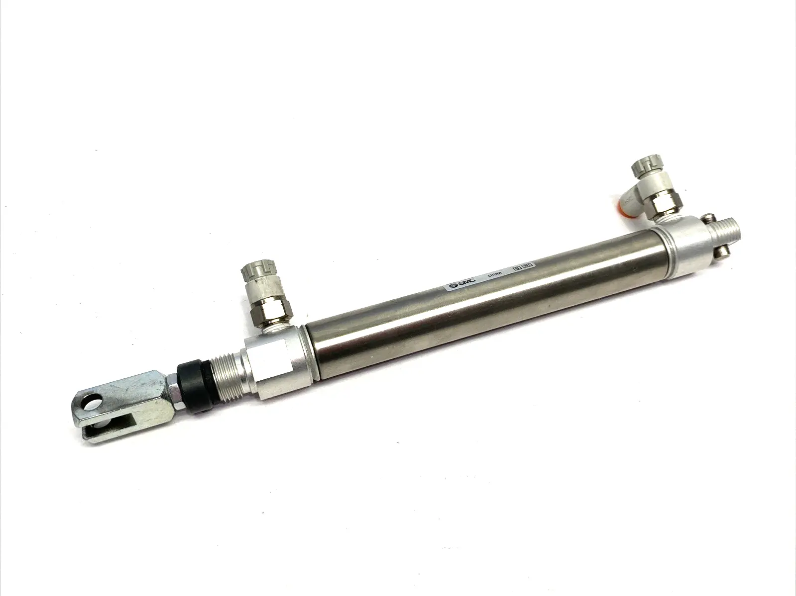 USED SMC ROUND BODY AIR CYLINDER, 0.75" BORE, 4" STROKE