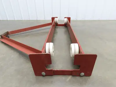 Underhung Bridge Crane Push End Truck 3.25"-7" Beam Flange 48"L 4" Poly Wheels