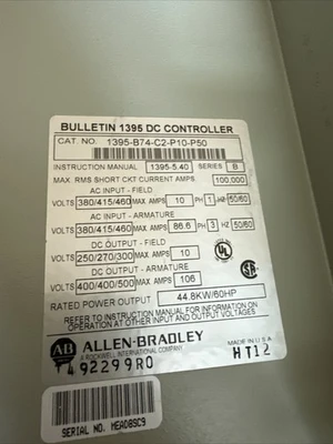 USED Allen-Bradley 1395-B74-C2-P10-P50