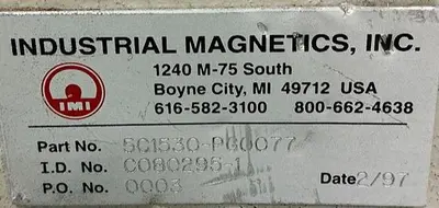 USED INDUSTRIAL MAGNETICS, INC 5C1530-PG0077