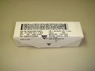 NEW Vishay RLR07C2871FSB14