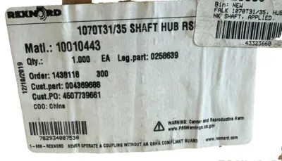 NEW REXNORD FALK 1070T31/35 SHAFT HUB RSB 0258639 MATL 10010443