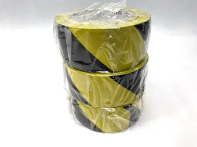 NEW ULINE INDUSTRIAL VINYL SAFETY TAPE YELLOW/BLACK 2" X 36 YDS LOT OF 3