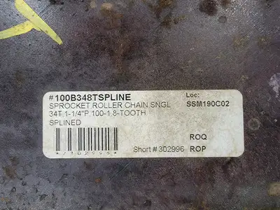 Roller Chain Sprocket 100B348TSPLINE