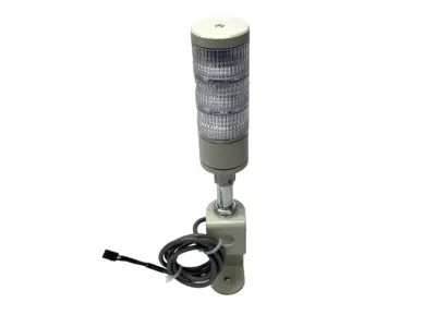 USED PATLITE WHITE LED STACK LIGHT TOWER 50MM DIAMETER W/ 1" POLE