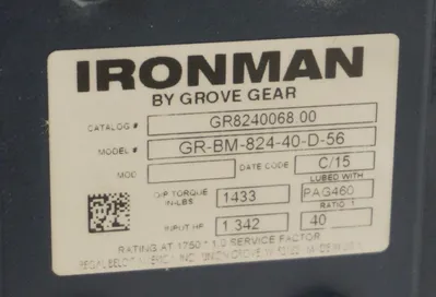 NEW GROVE GEAR GR8240068.00 GEAR REDUCER