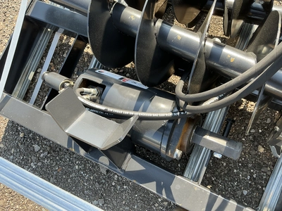 New JCT Hydraulic Auger Skid Steer Attachment, Universal Quick Attach, comes with 8”, 12”, and 18” a...