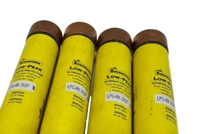 NEW LOT OF 4 BUSSMANN LPS-RK-35SP LOW-PEAK FUSES 600VAC 300VDC LPSRK35SP