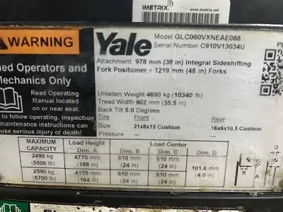Used 2020 YALE GLC060VX Liquid Propane Forklifts Illinois US | Somerset Equipment Sales #1543006