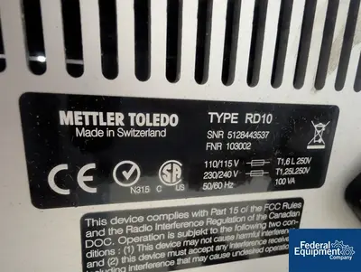 USED Mettler Toledo Mettler Toledo Calorimeter, Model RC1e