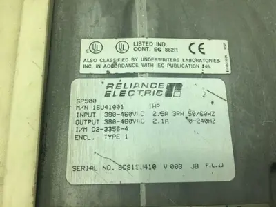 Reliance Electric 1SU41001 AC Drive 380-460VAC 2.5A 3PH 1HP