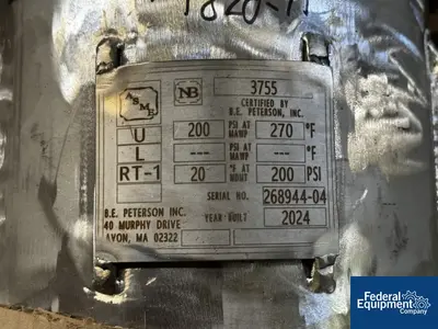 USED B E Peterson, Inc. 4" x 60" BE Peterson Distillation Column Reboiler Unit, 316 S/S, 200#