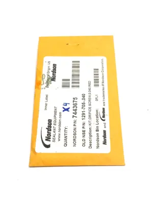 USED NORDSON ORIFICE SCREW KIT, 0.040, RED