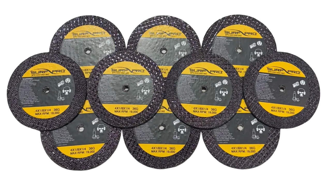 Surf-Pro 4" x 1/8" x 1/4" Cut-Off Wheel 36 Grit Type 1 Zirconia 10 Pack
