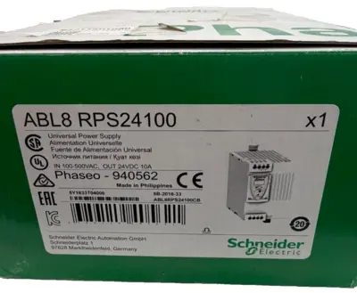 NEW SCHNEIDER ELECTRIC ABL8RPS24100 PHASEO UNIVERSAL POWER SUPPLY 24VDC 10A