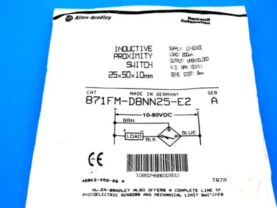 NEW ALLEN BRADLEY 871FM-D8NN25-E2 PROXIMITY SWITCH 871FMD8NN25E2