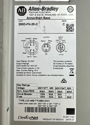 USED ALLEN BRADLEY 280D-FN-25-C