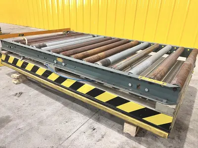 3500 LB X 60" X 36" SOUTHWORTH MODEL #4428610 HYDRAULIC SCISSOR LIFT TABLE WITH ROLLER TOP: STOCK #20933