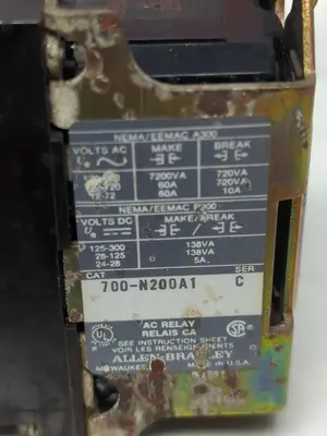 Used ALLEN-BRADLEY 700-N200A1 Miscellaneous Equipment (Electrical & Power) Ohio US | Surplus Asset Holdings #1240387