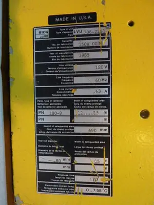 USED SICK OPTIC ELECTRONIC LVU 706-2251