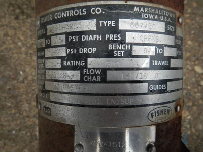 Fisher 1" 300 Class 316 Stainless Steel Control Valve