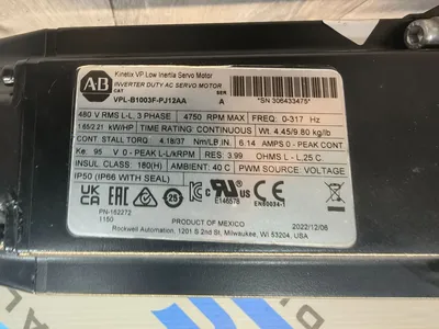 Used Allen-Bradley VPL-B1003F-PJ12AA Servo Motors South Carolina US | ESS Industrial Equipment Sales #1271103