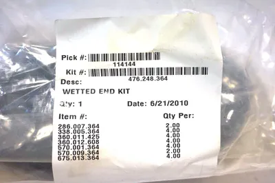 NEW WARREN RUPP 476.248.364 WETTED END KIT 476248364