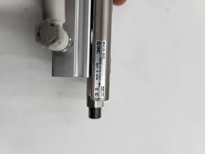 USED SMC SMC MXQ12A-30ZG CYLINDER WITH SLIDE TABLE & TWO AS1201F VALVES